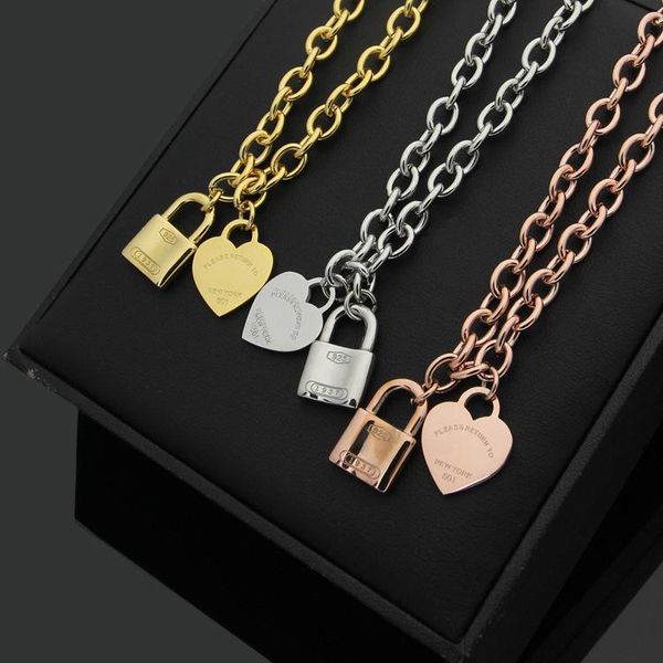 Fashion Stainless Steel Lock Pendant Necklace Jewelry Women's Necklace with Silver Rose and Gold Plated Ladies Gift Free Shipping
Fashion Stainless Steel Lock Pendant Necklace Jewelry Women's Necklace with Silver Rose and Gold Plated Ladies Gift Free Shipping