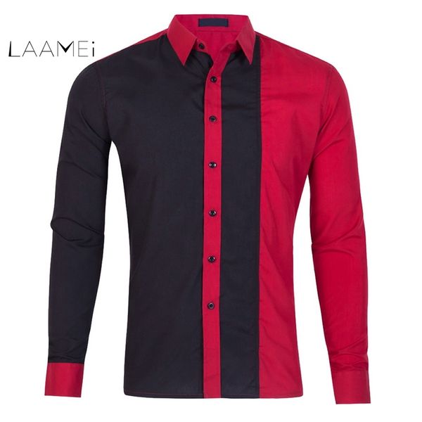 lammei 2018 men long sleeve shirt male stripe patchwork shirts slim fit camisa formal business masculina casual social clothing, White;black
lammei 2018 men long sleeve shirt male stripe patchwork shirts slim fit camisa formal business masculina casual social clothing, White;black