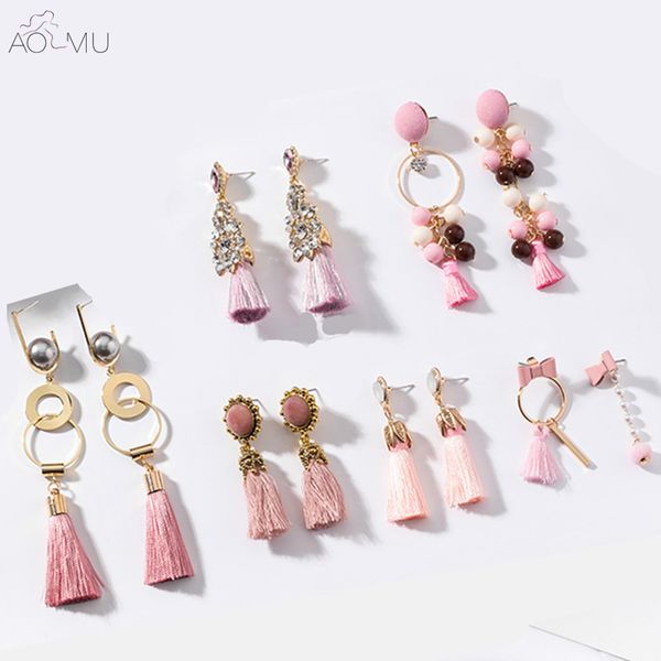 aomu 2018 new design boho long tassel fringed drop earrings bohemian beach jewelry crystal dangle earring for women gift, Silver 
aomu 2018 new design boho long tassel fringed drop earrings bohemian beach jewelry crystal dangle earring for women gift, Silver