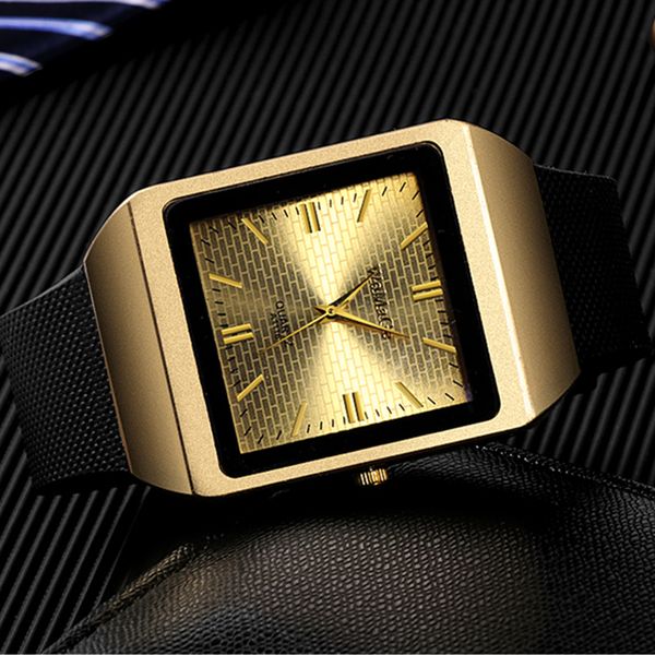 fashion square men's watch gold watch men silicone watches men clock relogio masculino erkek kol saati, Slivery;brown
fashion square men's watch gold watch men silicone watches men clock relogio masculino erkek kol saati, Slivery;brown
