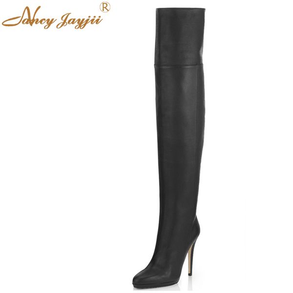 thigh high genuine leather boots point toe high heels over knee boots fashion shoes woman zapatos botas mujer plus size 16, Black
thigh high genuine leather boots point toe high heels over knee boots fashion shoes woman zapatos botas mujer plus size 16, Black