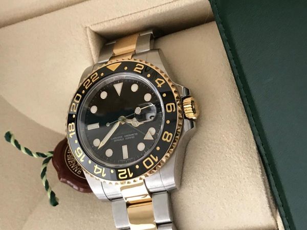 elling luxury men's watch 18k gold/ss gmt black dial 40mm 116713 ceramic bezel asia 2813 movement automatic mens watches original box, Slivery;brown
elling luxury men's watch 18k gold/ss gmt black dial 40mm 116713 ceramic bezel asia 2813 movement automatic mens watches original box, Slivery;brown