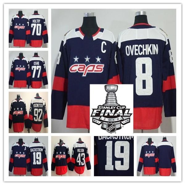 Washington Capitals 2018 Stanley Cup Final Caps #8 Alexander Ovechkin 77 TJ Oshie Holtby Red Navy White Washington Capitals Hockey Jersey
Washington Capitals 2018 Stanley Cup Final Caps #8 Alexander Ovechkin 77 TJ Oshie Holtby Red Navy White Washington Capitals Hockey Jersey