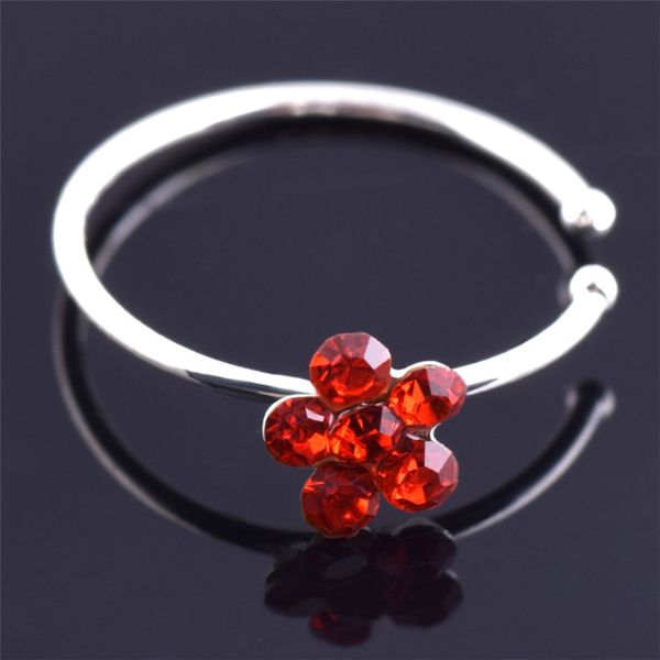small thin flower clear crystal nose ring stud hoop-sparkly crystal nose ring for girlfriend birthday gift, Silver
small thin flower clear crystal nose ring stud hoop-sparkly crystal nose ring for girlfriend birthday gift, Silver