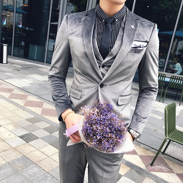 2017 winter suits mens british style suits mens velvet slim fit 3 piece set wedding formal dress black tuxedo patry club, White;black
2017 winter suits mens british style suits mens velvet slim fit 3 piece set wedding formal dress black tuxedo patry club, White;black