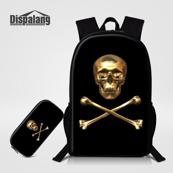 dispalang fashion school backpack and pencil cases for children punk skull prints school book bag daypack student stationery bag
dispalang fashion school backpack and pencil cases for children punk skull prints school book bag daypack student stationery bag