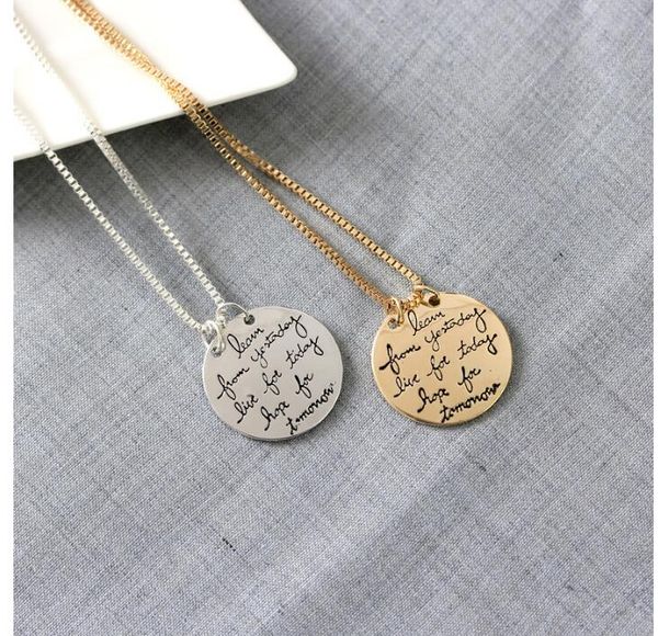 2018 new fashion jewelry learn from yesterday live for today hope for tomorrow letter pendant necklace gift for women 2 colors, Silver
2018 new fashion jewelry learn from yesterday live for today hope for tomorrow letter pendant necklace gift for women 2 colors, Silver