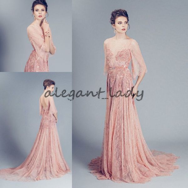 alfazairy couture blush lace evening formal wear gowns 2018 modest jewel half sleeves beaded tassel peplum prom dresses, Black
alfazairy couture blush lace evening formal wear gowns 2018 modest jewel half sleeves beaded tassel peplum prom dresses, Black