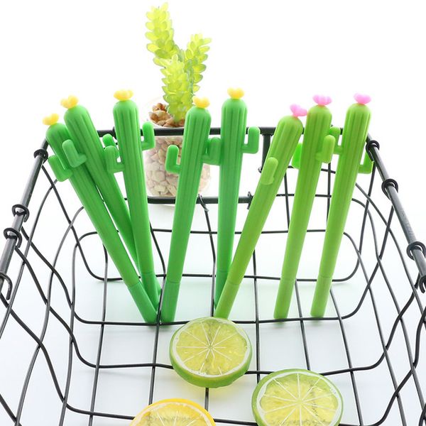 1pcs New Cute Creative Kawaii Cactus Gel Pen Succulent Plants Stationery Kids Gift School Stationery Pen