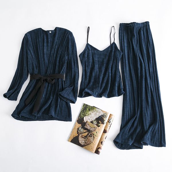 autumn winter sleepwear set women 3pcs pajamas pijama suit thick cotton cami+pants+robe home wear warm nightwear pyjama -xl, Blue;gray
autumn winter sleepwear set women 3pcs pajamas pijama suit thick cotton cami+pants+robe home wear warm nightwear pyjama -xl, Blue;gray