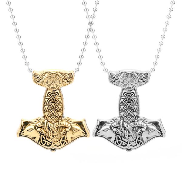 hanchang accessories nordic viking amulet thor goat head hammer necklace men metal necklaces pendants retro jewelry, Silver
hanchang accessories nordic viking amulet thor goat head hammer necklace men metal necklaces pendants retro jewelry, Silver