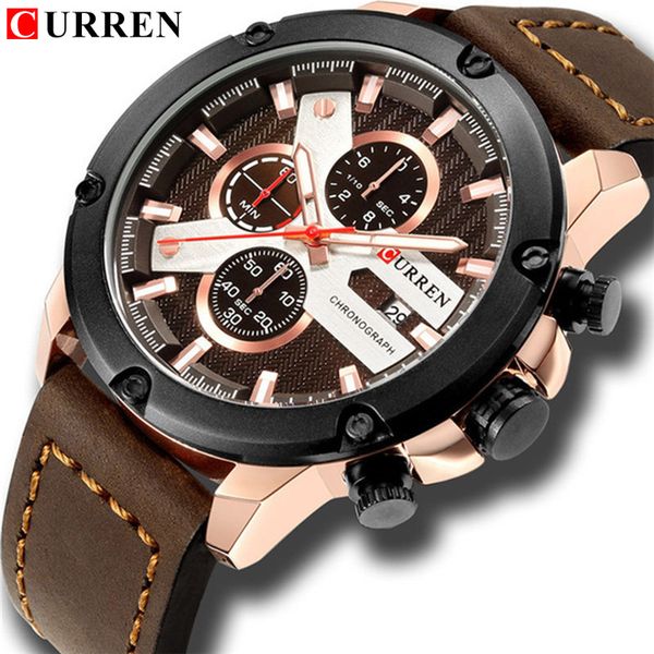 casual stylish watch mens leather chronograph sports wristwatch curren brand new fashion waterproof montre homme, Slivery;brown
casual stylish watch mens leather chronograph sports wristwatch curren brand new fashion waterproof montre homme, Slivery;brown