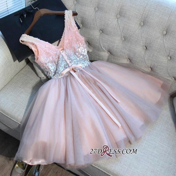 light pink sequins short homecoming dresses 2019 new arrival v neck a line tulle knee length cocktail party gowns corset back ba9973, Blue;pink
light pink sequins short homecoming dresses 2019 new arrival v neck a line tulle knee length cocktail party gowns corset back ba9973, Blue;pink
