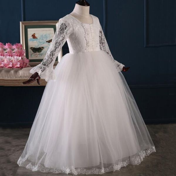 modest long sleeves flower girl dresses lace tulle kids formal gowns with ruched pleated ruffles pearls bell sleeve, White;blue
modest long sleeves flower girl dresses lace tulle kids formal gowns with ruched pleated ruffles pearls bell sleeve, White;blue