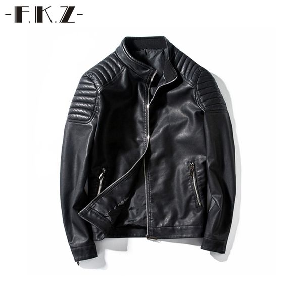 fkz new autumn men leather jacket solid color zipper casual motorcycle male fashion cool stand black outerwear coat gnt801, Black;brown
fkz new autumn men leather jacket solid color zipper casual motorcycle male fashion cool stand black outerwear coat gnt801, Black;brown