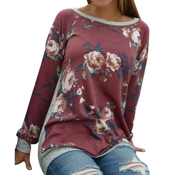 women's spring pullovers fashion floral printed shirts ladies long sleeve patchwork casual sweatshirts women jumper #jo, Black
women's spring pullovers fashion floral printed shirts ladies long sleeve patchwork casual sweatshirts women jumper #jo, Black