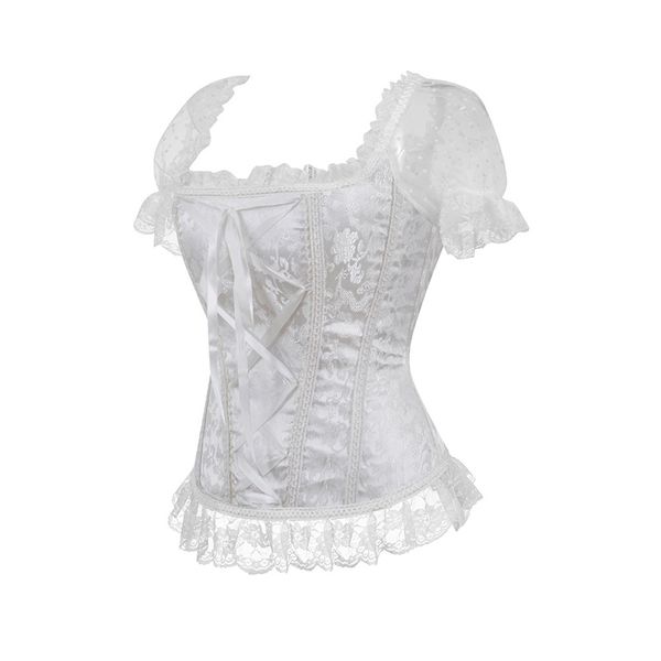 lace up zipper short sleeves bridal korsefor women white gothic corset victorian corsets and bustiers wedding corsage, Black;white
lace up zipper short sleeves bridal korsefor women white gothic corset victorian corsets and bustiers wedding corsage, Black;white