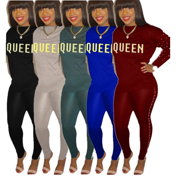 Two Piece Set Spring Tracksuit Women Letter Queen Print Full Sweat Suits Long Sleeve Top Pants 2 Piece Set Female Costume
Two Piece Set Spring Tracksuit Women Letter Queen Print Full Sweat Suits Long Sleeve Top Pants 2 Piece Set Female Costume