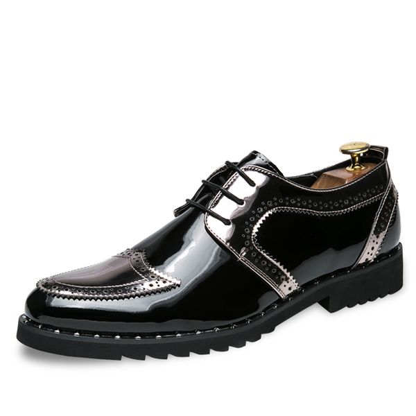 patent leather oxford shoes for men dress formal shoes fashion pointed toe casual flats party wedding large size 38- 48, Black
patent leather oxford shoes for men dress formal shoes fashion pointed toe casual flats party wedding large size 38- 48, Black