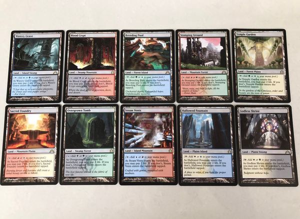 Хорошее качество 40шт DIY Shock земли синий Основной TCG DIY P9 Dual Land настольная игра Англи
Хорошее качество 40шт DIY Shock земли синий Основной TCG DIY P9 Dual Land настольная игра Англи