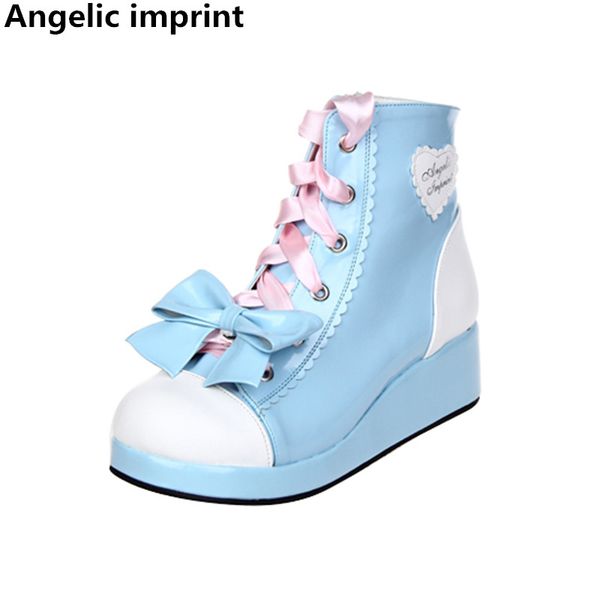 angelic imprint mori girl women platform shoes lady lolita ankle boots woman princess low heels pumps short boots lace up riband, Black
angelic imprint mori girl women platform shoes lady lolita ankle boots woman princess low heels pumps short boots lace up riband, Black
