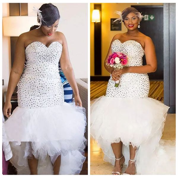 sweetheart bling bling beaded crystal slim wedding dresses tiered organza high low plus size bridal gowns 2019 beaded crystal tiered lace up, White
sweetheart bling bling beaded crystal slim wedding dresses tiered organza high low plus size bridal gowns 2019 beaded crystal tiered lace up, White