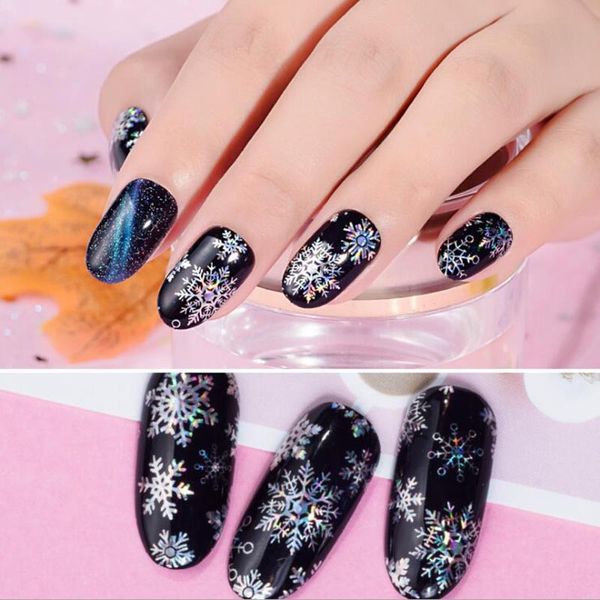 1pcs laser nail foil transfer stickers christmas holographic silver color shiny transparent/black tip snowflake design
1pcs laser nail foil transfer stickers christmas holographic silver color shiny transparent/black tip snowflake design