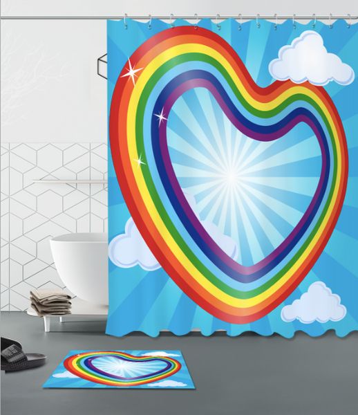 love rainbow 3d pattern print custom waterproof bathroom modern shower curtain polyester fabric bathroom curtain door mat sets
love rainbow 3d pattern print custom waterproof bathroom modern shower curtain polyester fabric bathroom curtain door mat sets