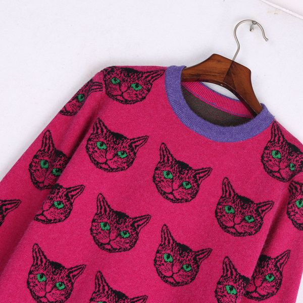sweaters brand cats patten knitwears womens designer clothing luxury crew neck slim fit pullovers high street designer cardigans for clothes, White;black
sweaters brand cats patten knitwears womens designer clothing luxury crew neck slim fit pullovers high street designer cardigans for clothes, White;black