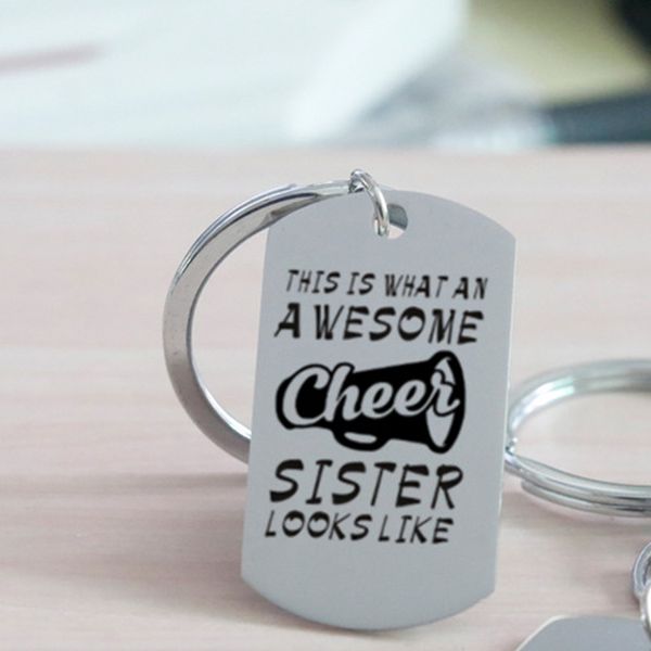 

engraved this is what an we some cheer's dad mom grandpa grandma uncle aunt key chains relative keytag keys holder bag charm car, Silver