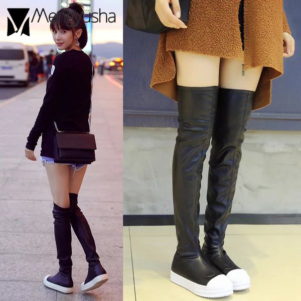 superstar fashion botas woman mixed colors leather over knee boots winter height increasing stretchy tall slim leg booties mujer, Black
superstar fashion botas woman mixed colors leather over knee boots winter height increasing stretchy tall slim leg booties mujer, Black