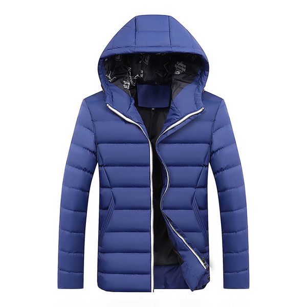 

m-4xl plus size 2018 new basic men winter coats thick warm cotton down padded coat men's parka parkas jackets outerwear, Black