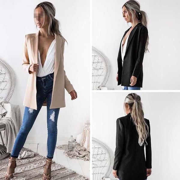fashion autumn women blazers and jackets work office lady suit slim none button business female blazer coat l18101301, White;black
fashion autumn women blazers and jackets work office lady suit slim none button business female blazer coat l18101301, White;black