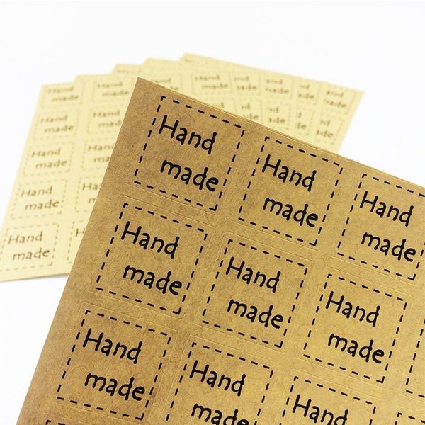 Diy Scrapbooking Kraft Paper Sealing Labels "hand Made" Stickers Baking Food Hand Made Envelopes Sealing Sticker