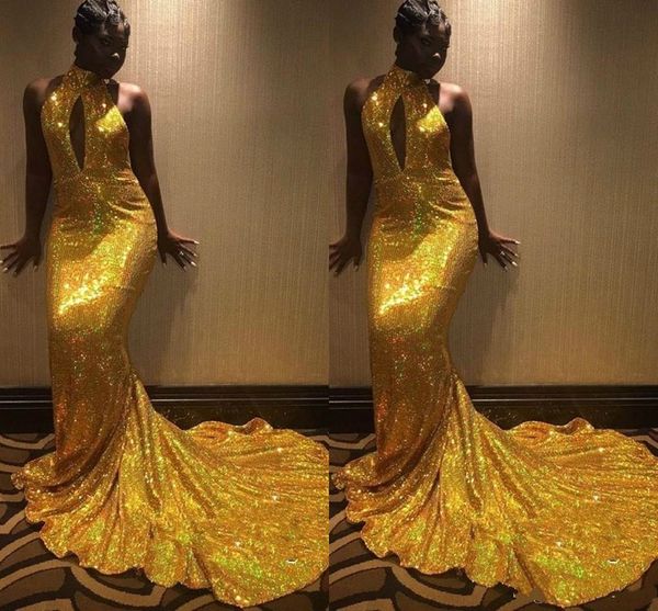 gold mermaid prom dresses 2018 high neck sequined shinning backless african evening gowns 2k18 count train saudi arabic cocktail dress, Black
gold mermaid prom dresses 2018 high neck sequined shinning backless african evening gowns 2k18 count train saudi arabic cocktail dress, Black