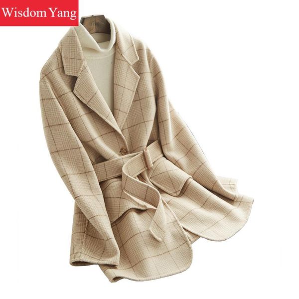 elegant beige plaid sheep wool short coats jackets womens winter warm woolen overcoat casual office ladies coat suit outerwear, Black
elegant beige plaid sheep wool short coats jackets womens winter warm woolen overcoat casual office ladies coat suit outerwear, Black