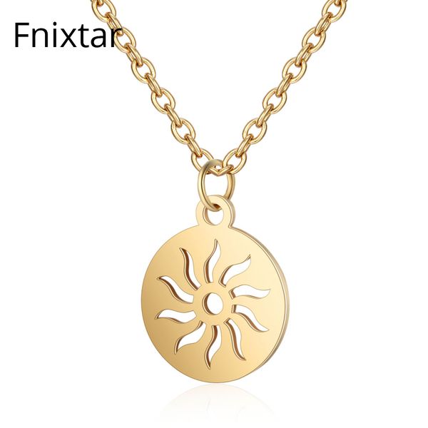 fnixtar 2018 new gold color stainless steel sun round charm pendants necklaces for women birthday day gift 5pcs/lot, Silver
fnixtar 2018 new gold color stainless steel sun round charm pendants necklaces for women birthday day gift 5pcs/lot, Silver