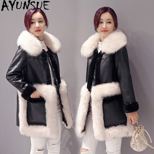 ayunsue european 2018 winter faux leather jacket women fur collar black coat warm jackets and coats casacas para mujer kj526
ayunsue european 2018 winter faux leather jacket women fur collar black coat warm jackets and coats casacas para mujer kj526