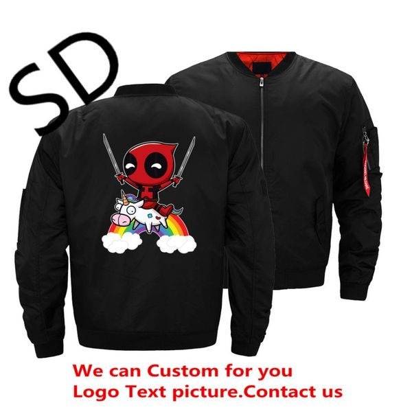 riding a unicorn deadpool spring autumn new men pilot bomber flight bomber jacket male casual long sleeves army green jackets, Black;brown
riding a unicorn deadpool spring autumn new men pilot bomber flight bomber jacket male casual long sleeves army green jackets, Black;brown