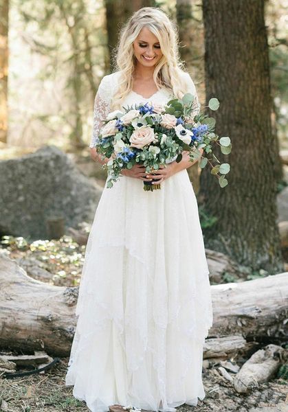 bohemian forest wedding dresses 2019 new design selling ruffled v-neck a-line half sleeve modest lace garden bridal gowns custom w1000, White
bohemian forest wedding dresses 2019 new design selling ruffled v-neck a-line half sleeve modest lace garden bridal gowns custom w1000, White
