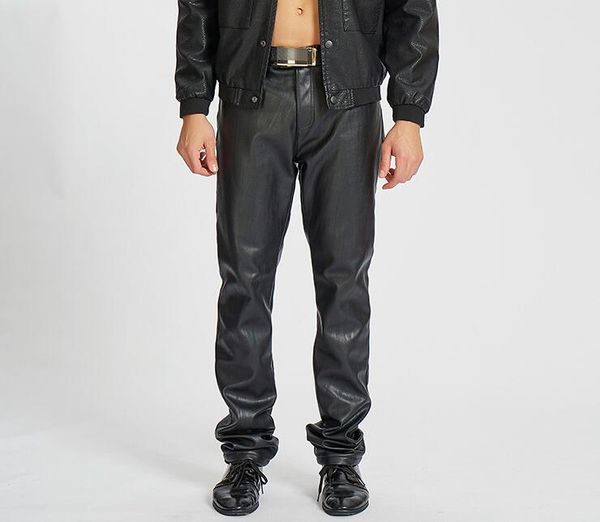 warm personality fashion motorcycle faux leather pants mens feet pants straight pu trousers for men plus velvet thickening black
warm personality fashion motorcycle faux leather pants mens feet pants straight pu trousers for men plus velvet thickening black