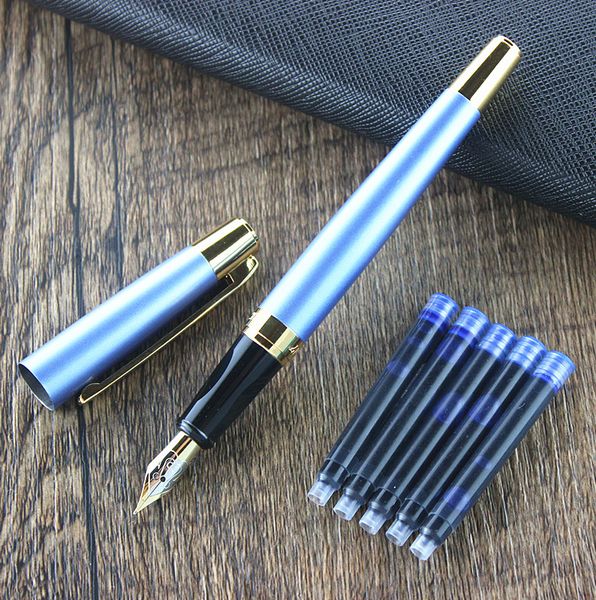 writing 0.5mm nib ink pen. school stationery office learning student two-color metal gift pen classic fountain pen
writing 0.5mm nib ink pen. school stationery office learning student two-color metal gift pen classic fountain pen