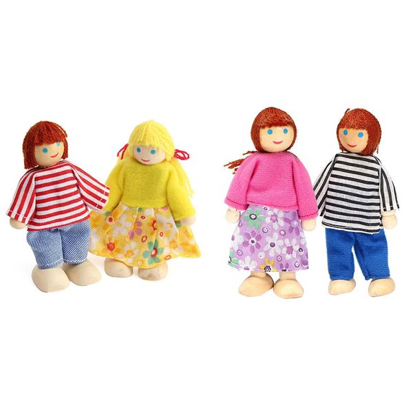 4x wooden dolls house set dolls family set for kids children 
4x wooden dolls house set dolls family set for kids children