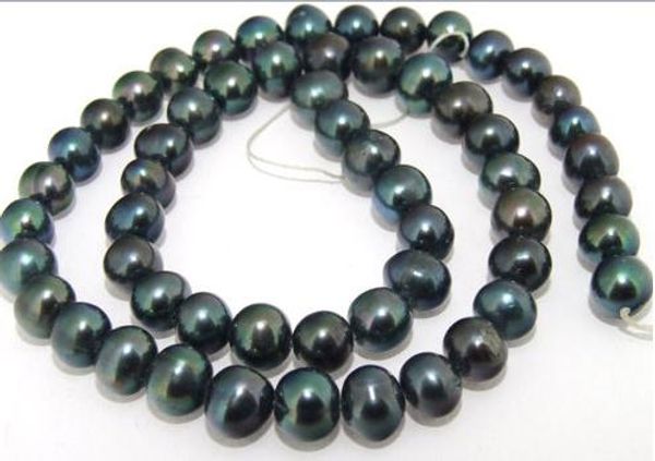 perfect freshwater pearl cultured pearl black color potato round 9-10mm loos beads one full strand 15inches, White
perfect freshwater pearl cultured pearl black color potato round 9-10mm loos beads one full strand 15inches, White