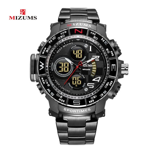 mizums brand quartz watch men's sport watches men black steel band clock waterproof led digital watch relogio masculino, Slivery;brown
mizums brand quartz watch men's sport watches men black steel band clock waterproof led digital watch relogio masculino, Slivery;brown