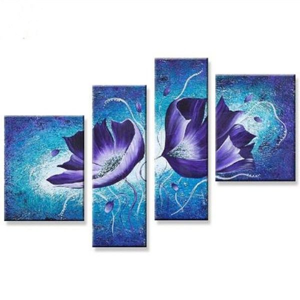 modern home decor wall art 4 piece canvas picture hand-painted abstract floral paintings handmade blue lotus flower oil painting
modern home decor wall art 4 piece canvas picture hand-painted abstract floral paintings handmade blue lotus flower oil painting