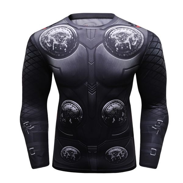 

thor 3d printed t shirts mens 3 compression shirt 2018 cosplay costume long sleeve male crossfit fitness clothing, White;black