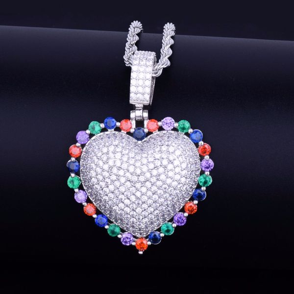 colorful heart pendant necklace with cuban chain gold silver color cubic zircon men's women hip hop jewelry for love gift
colorful heart pendant necklace with cuban chain gold silver color cubic zircon men's women hip hop jewelry for love gift