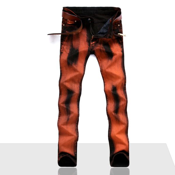 2018 new men's vintage orange red long stretch jeans brand straight pantalon homme jean slim distressed design biker denim pants, Blue
2018 new men's vintage orange red long stretch jeans brand straight pantalon homme jean slim distressed design biker denim pants, Blue