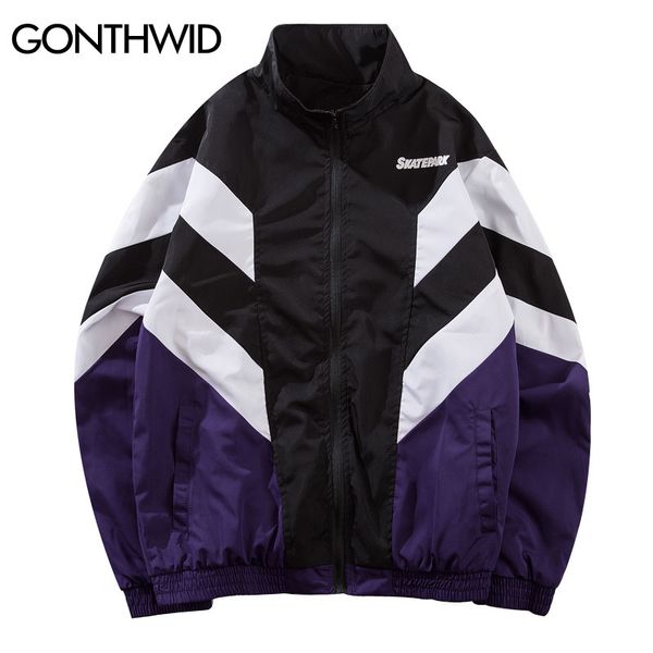 gonthwid vintage color block patchwork windbreaker track jackets 2018 autumn hip hop causal streetwear fashion full zip up coats, Black;brown
gonthwid vintage color block patchwork windbreaker track jackets 2018 autumn hip hop causal streetwear fashion full zip up coats, Black;brown